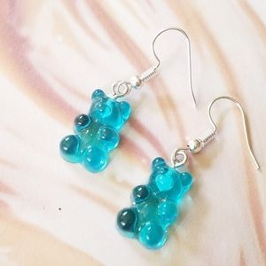 Blue gummy bear earrings